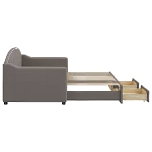 Válenda s přistýlkou a zásuvkami taupe 80 x 200 cm textil - obrázek 4