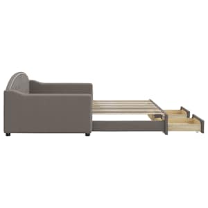 Válenda s přistýlkou a zásuvkami taupe 100 x 200 cm textil - obrázek 4