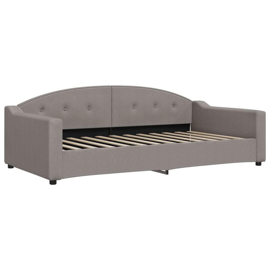 vidaXL Slaapbank met onderschuifbed en lades 100x200 cm stof taupe, foto 4