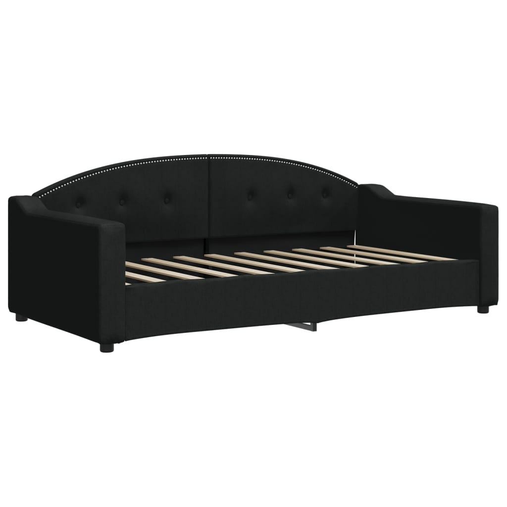 vidaXL Slaapbank met onderschuifbed en lades 90x190 cm stof zwart, foto 4