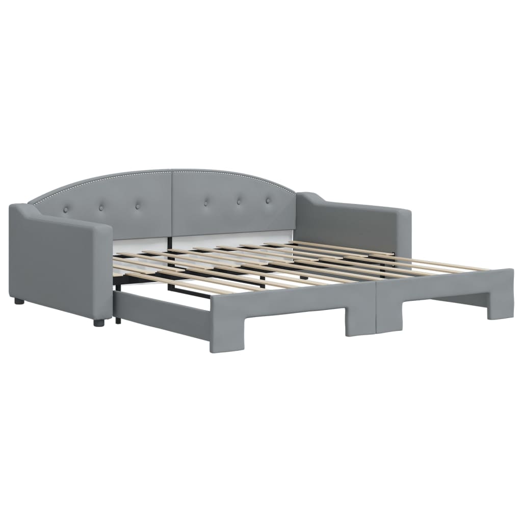 vidaXL Daybed with Trundle without Mattress Light Gray 39.4"x74.8"