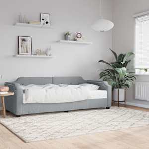 Válenda s matrací světle šedá 80 x 200 cm textil - obrázek 1