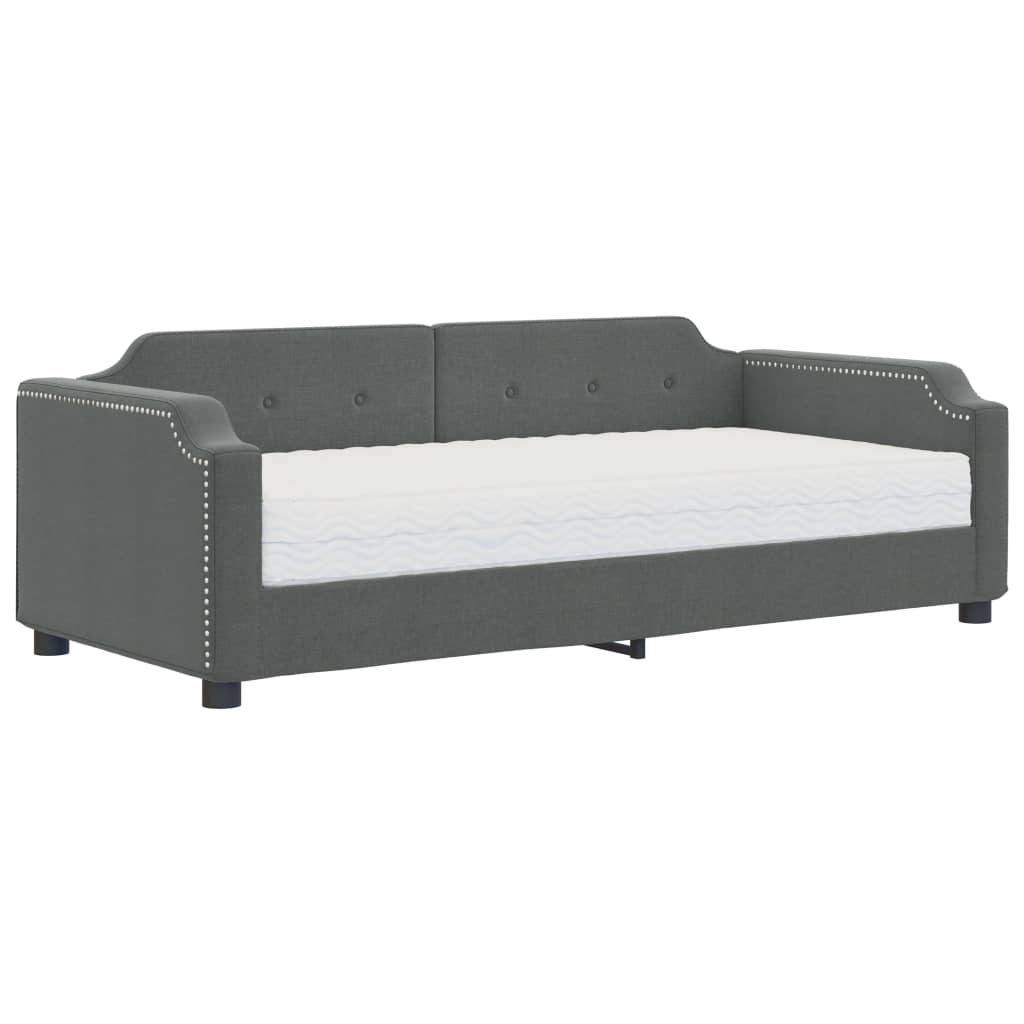 vidaXL Slaapbank met matras 80x200 cm stof donkergrijs grijs, foto 3