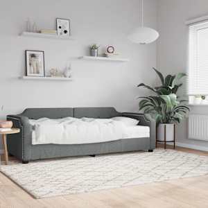 Válenda s matrací tmavě šedá 80 x 200 cm textil - obrázek 1