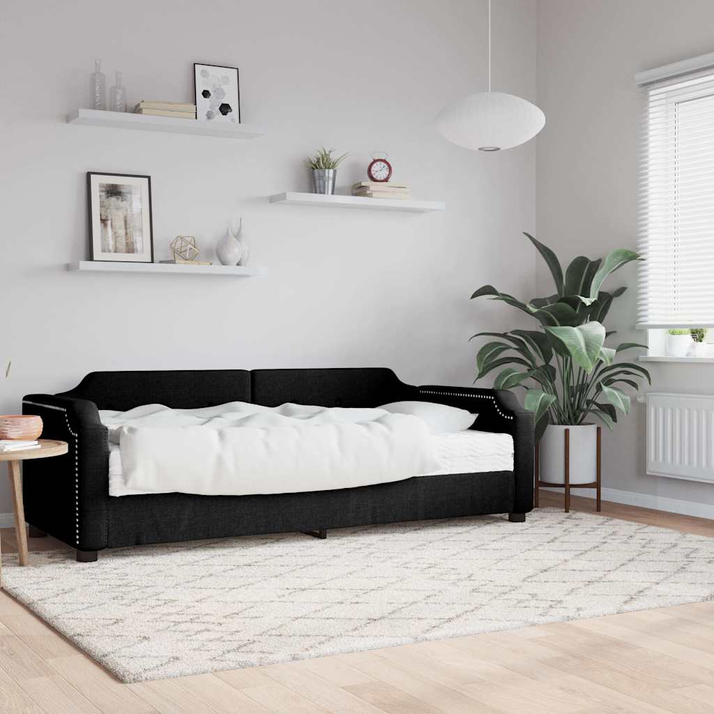 vidaXL daybed med madras 80x200 cm stof sort