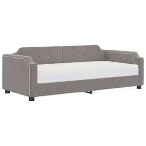 Válenda s matrací taupe 80 x 200 cm textil - obrázek 2