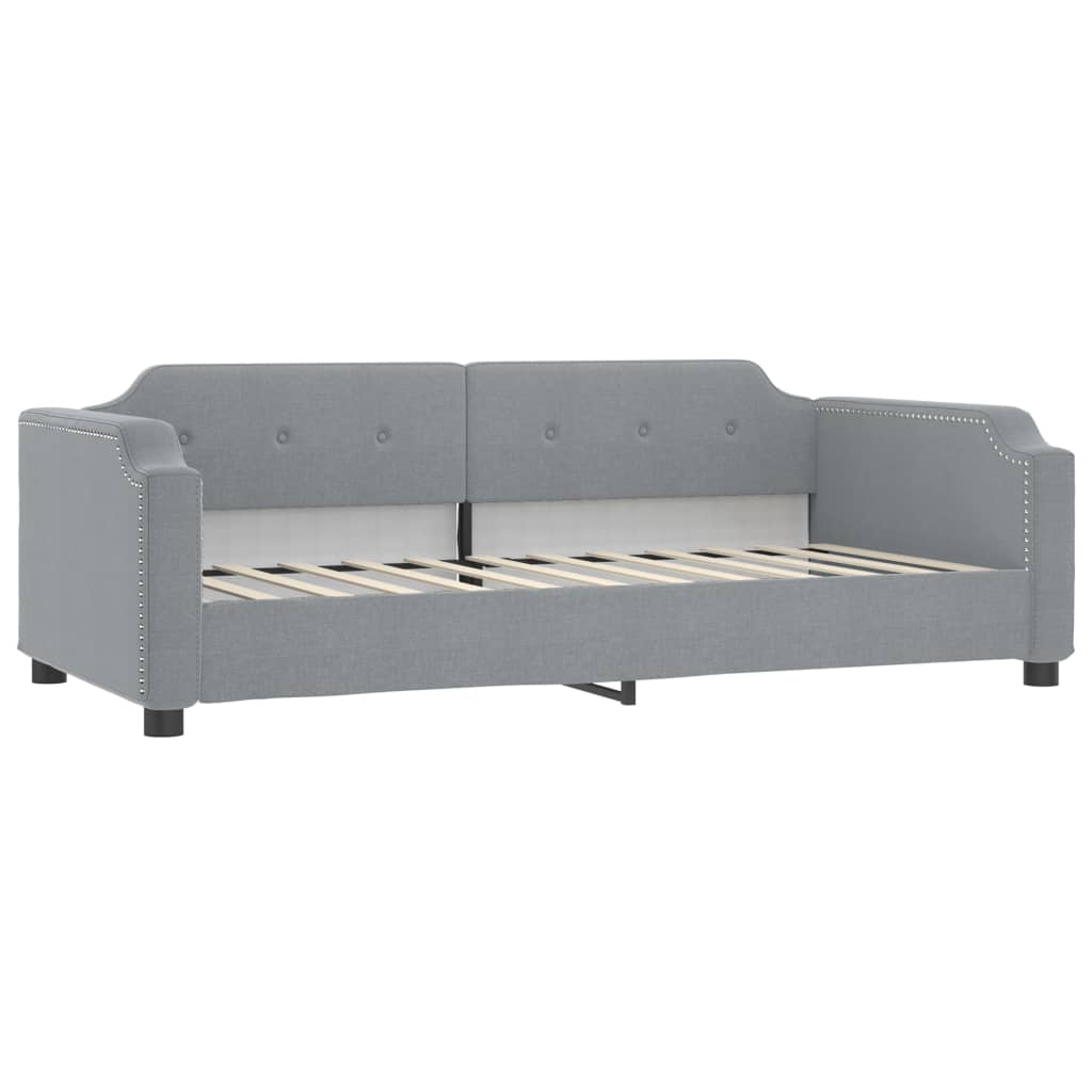 vidaXL Slaapbank met matras 90x200 cm stof lichtgrijs grijs, foto 2