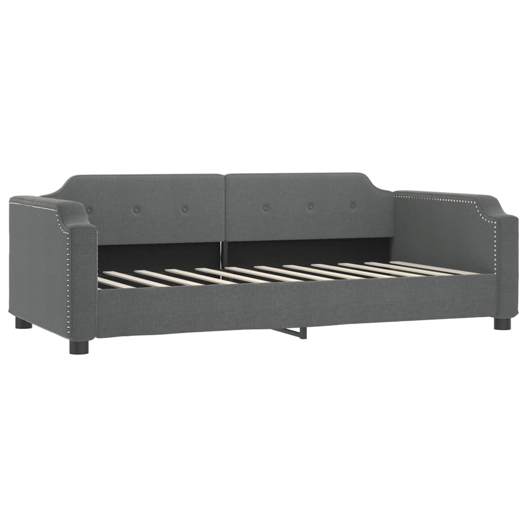 vidaXL Slaapbank met matras 90x200 cm stof donkergrijs afbeelding