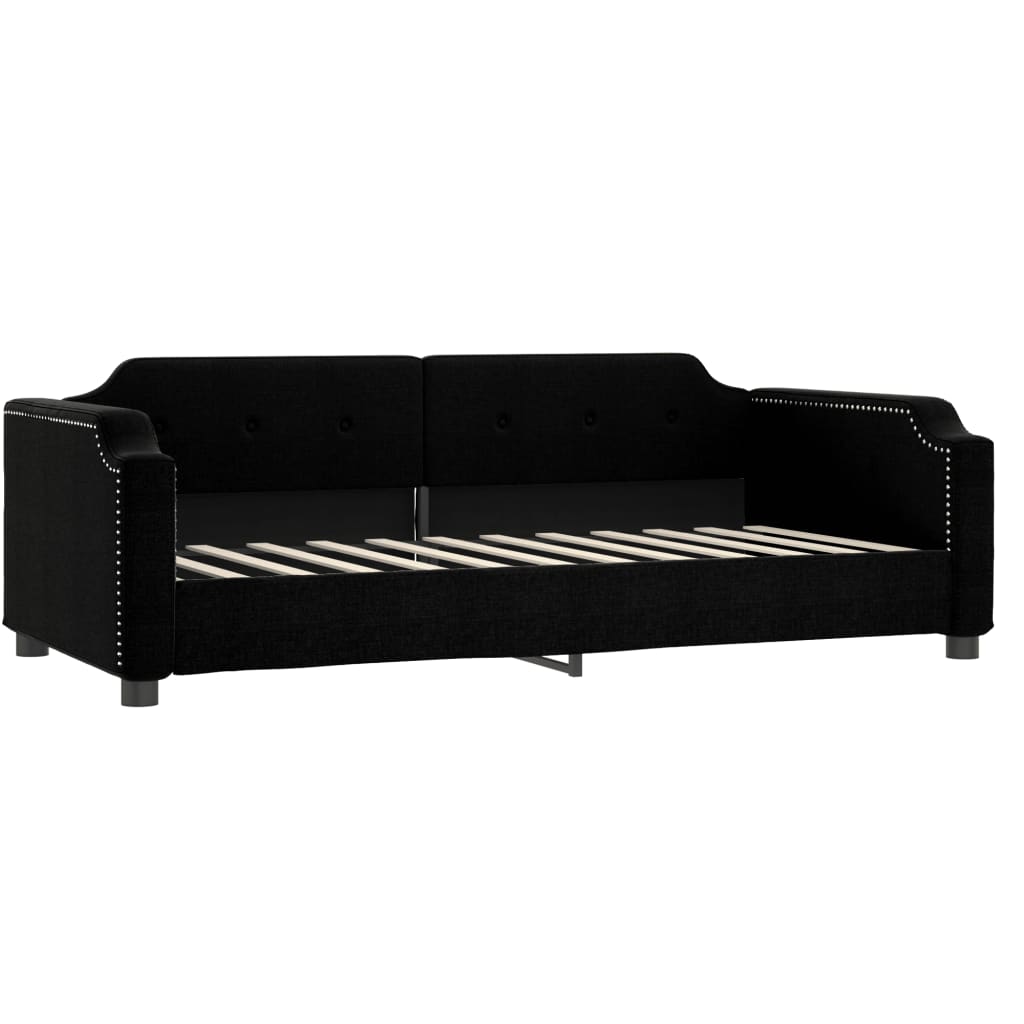 vidaXL Slaapbank met matras 90x200 cm stof zwart afbeelding