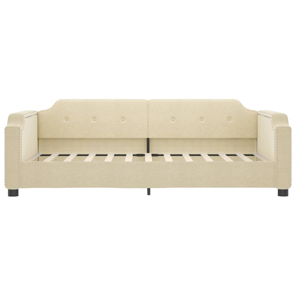 vidaXL Slaapbank met matras 90x200 cm stof crèmekleurig, foto 4