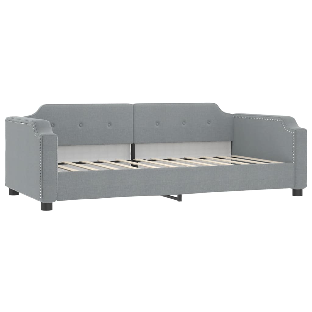 vidaXL Slaapbank met matras 100x200 cm stof lichtgrijs afbeelding
