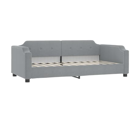 vidaXL Lit de jour avec matelas gris clair 100x200 cm tissu