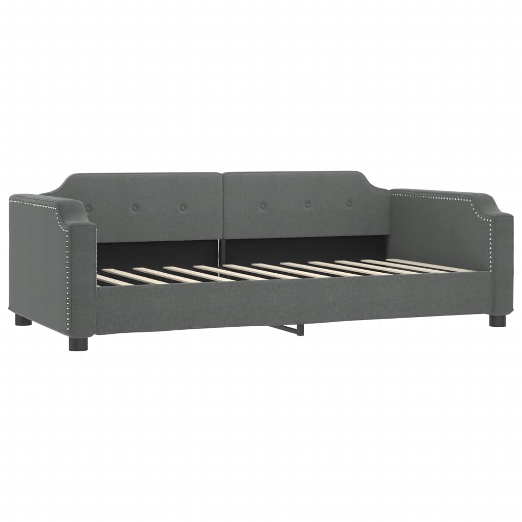 vidaXL Slaapbank met matras 100x200 cm stof donkergrijs afbeelding