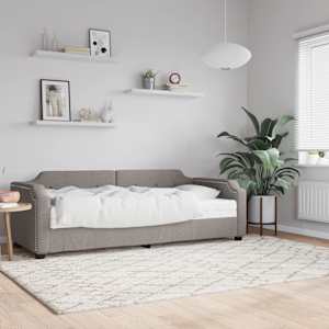 Válenda s matrací taupe 100 x 200 cm textil - obrázek 1