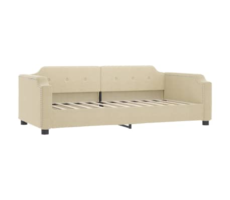 vidaXL Sofá-cama com colchão 100x200 cm tecido cor creme