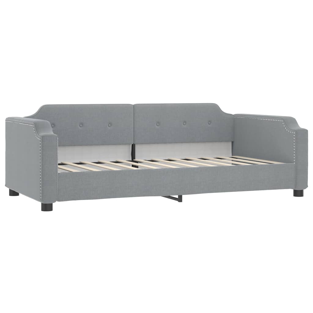 vidaXL Slaapbank met matras 90x190 cm stof lichtgrijs grijs, foto 2