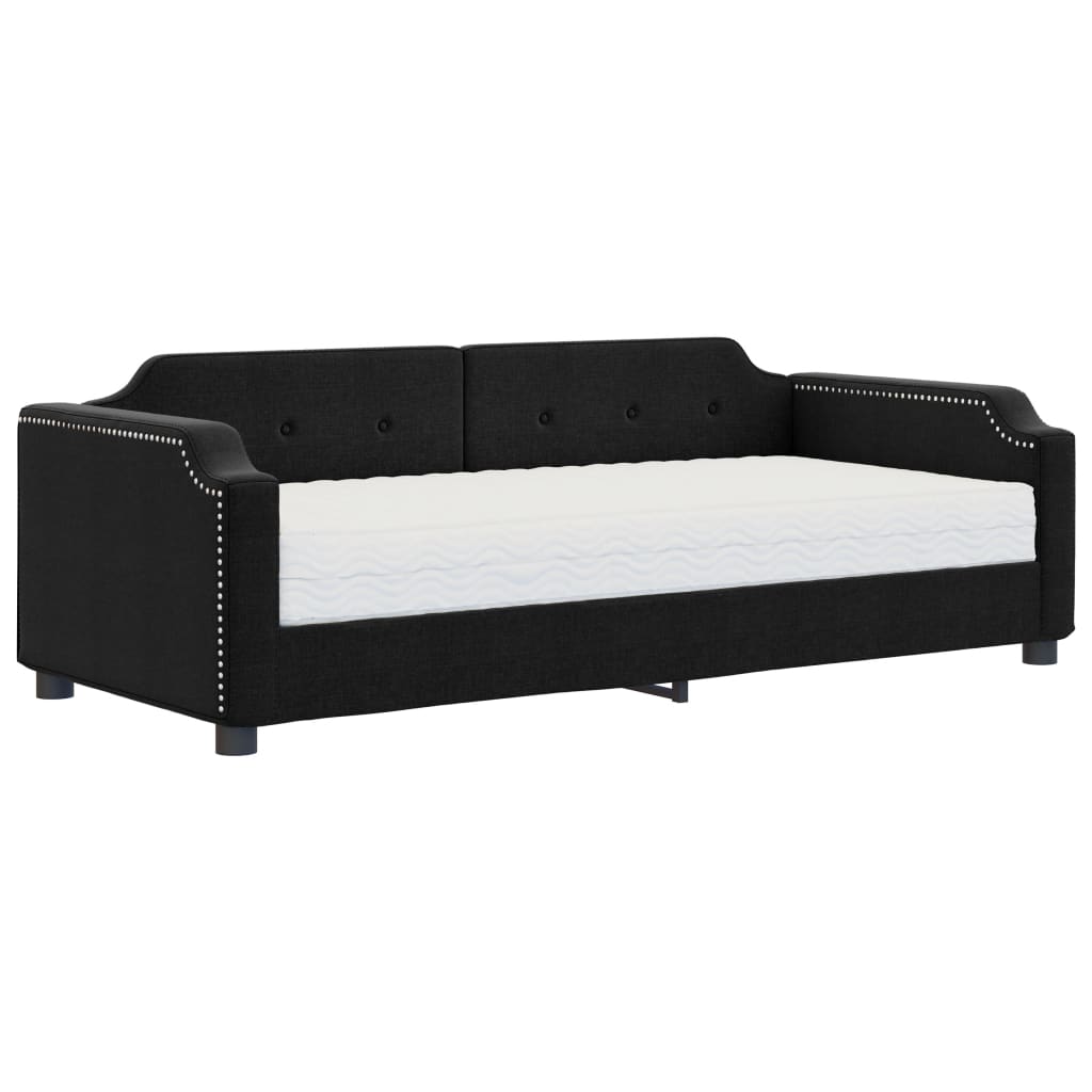 vidaXL Slaapbank met matras 90x190 cm stof zwart, foto 3