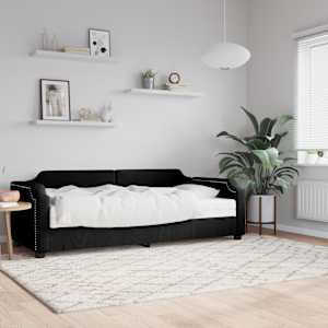 Válenda s matrací černá 90 x 190 cm textil - obrázek 1