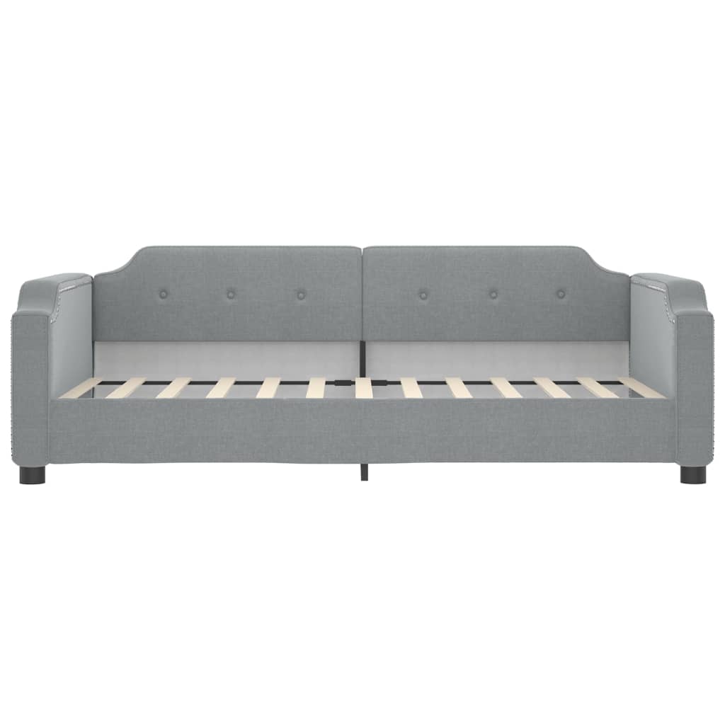 vidaXL Slaapbank met onderschuifbed 80x200 cm stof lichtgrijs grijs, foto 4