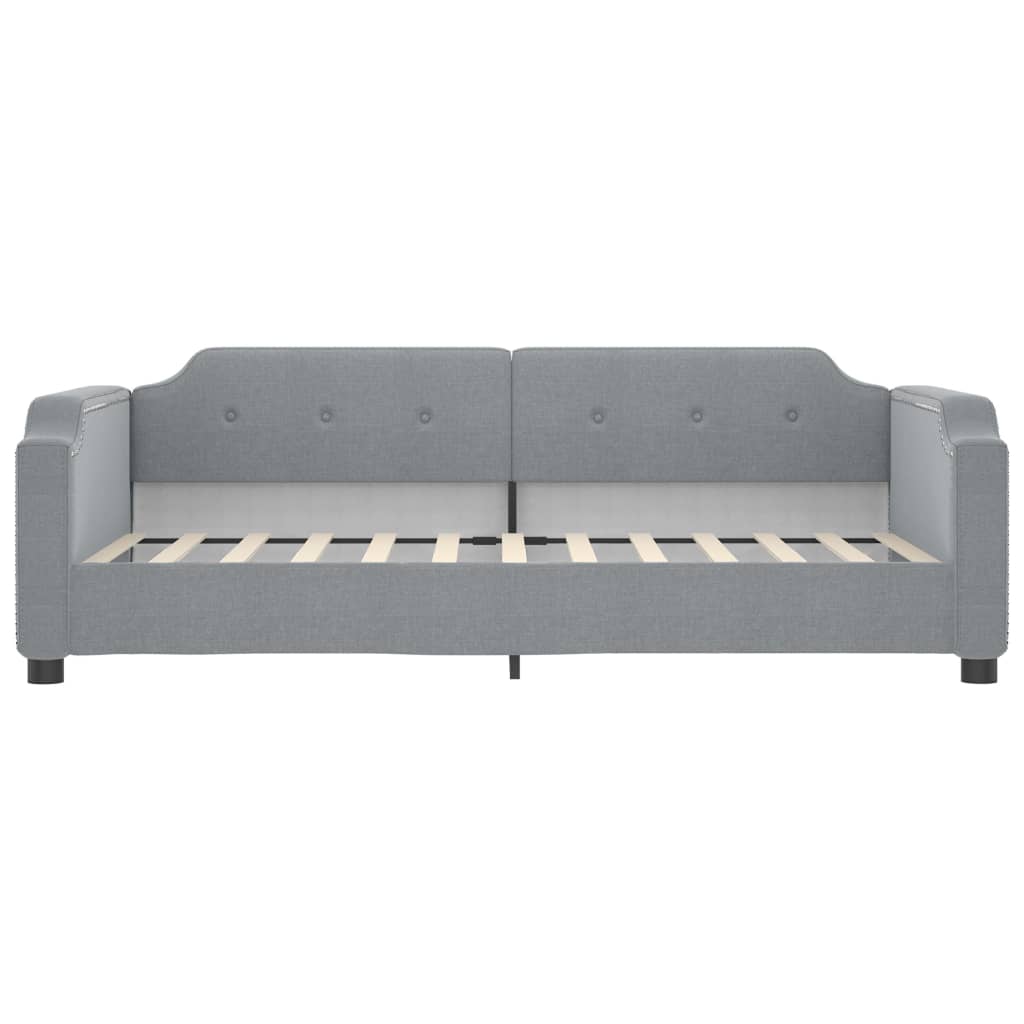 vidaXL Slaapbank met onderschuifbed 90x200 cm stof lichtgrijs grijs, foto 4