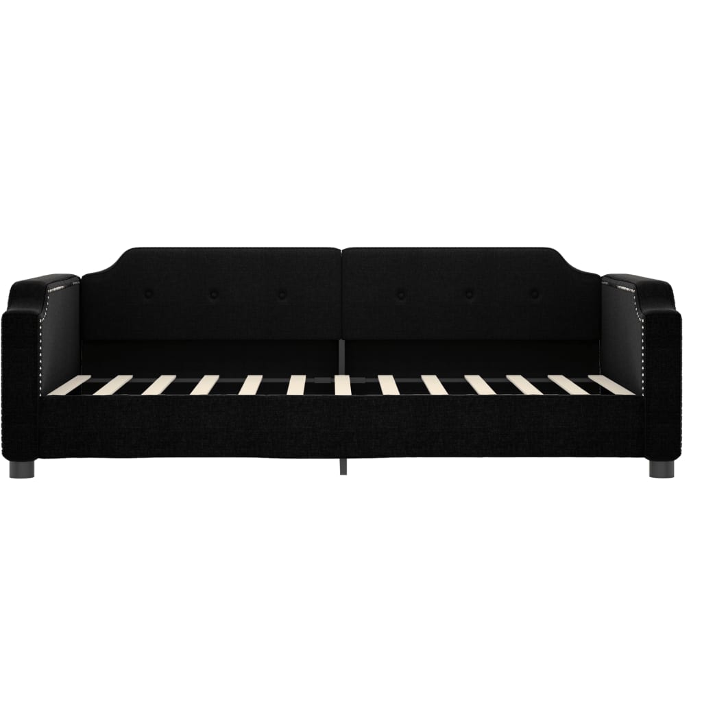 vidaXL Slaapbank met onderschuifbed 90x200 cm stof zwart, foto 4