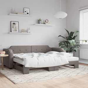 Izvlečna dnevna postelja taupe 90x200 cm blago