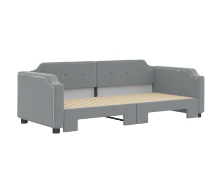 vidaXL Lit de jour avec gigogne sans matelas gris clair 100x200 cm