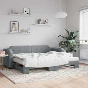 Válenda s přistýlkou světle šedá 100 x 200 cm textil - obrázek 1