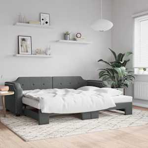 Válenda s přistýlkou tmavě šedá 100 x 200 cm textil - obrázek 1