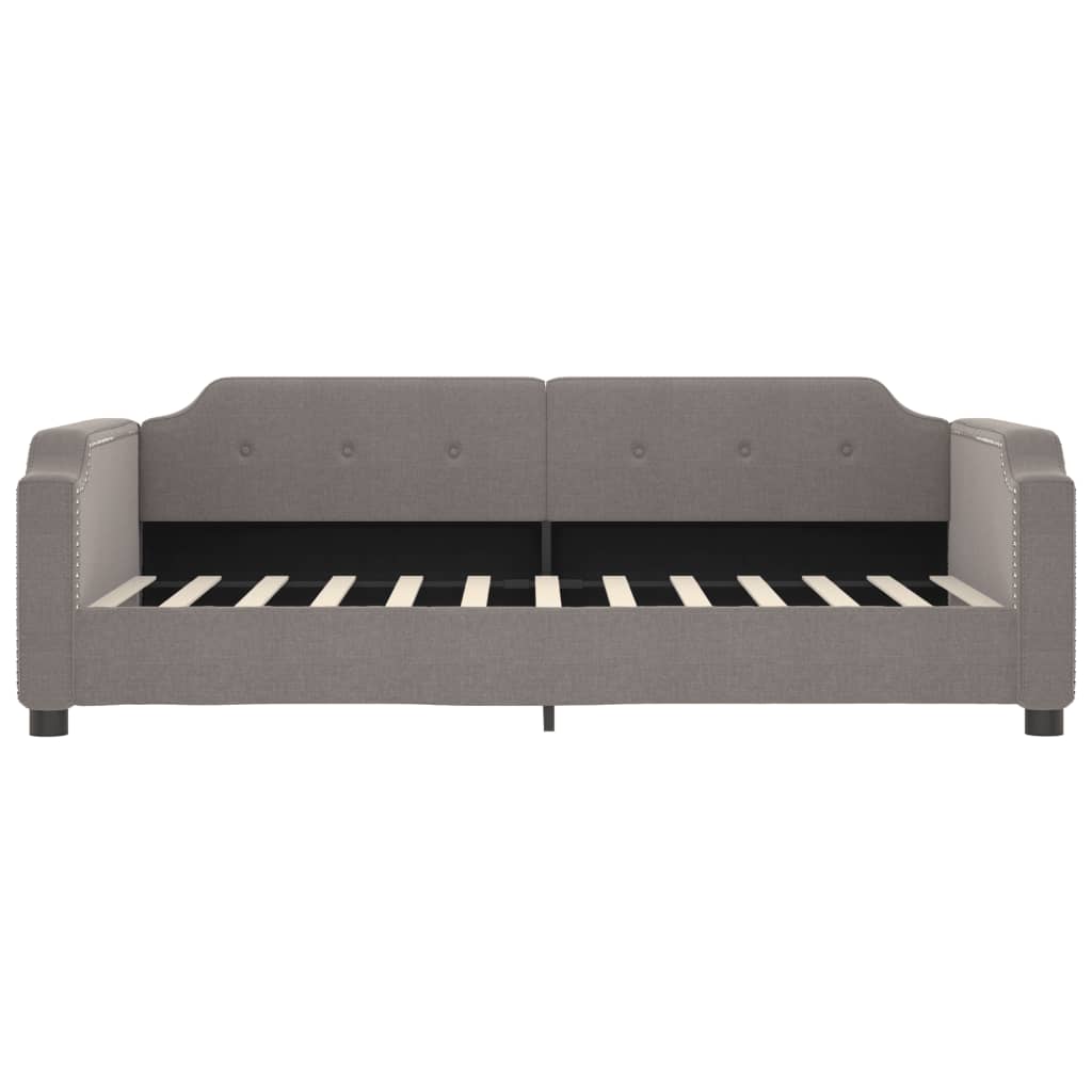 vidaXL Slaapbank met onderschuifbed 100x200 cm stof taupe, foto 4