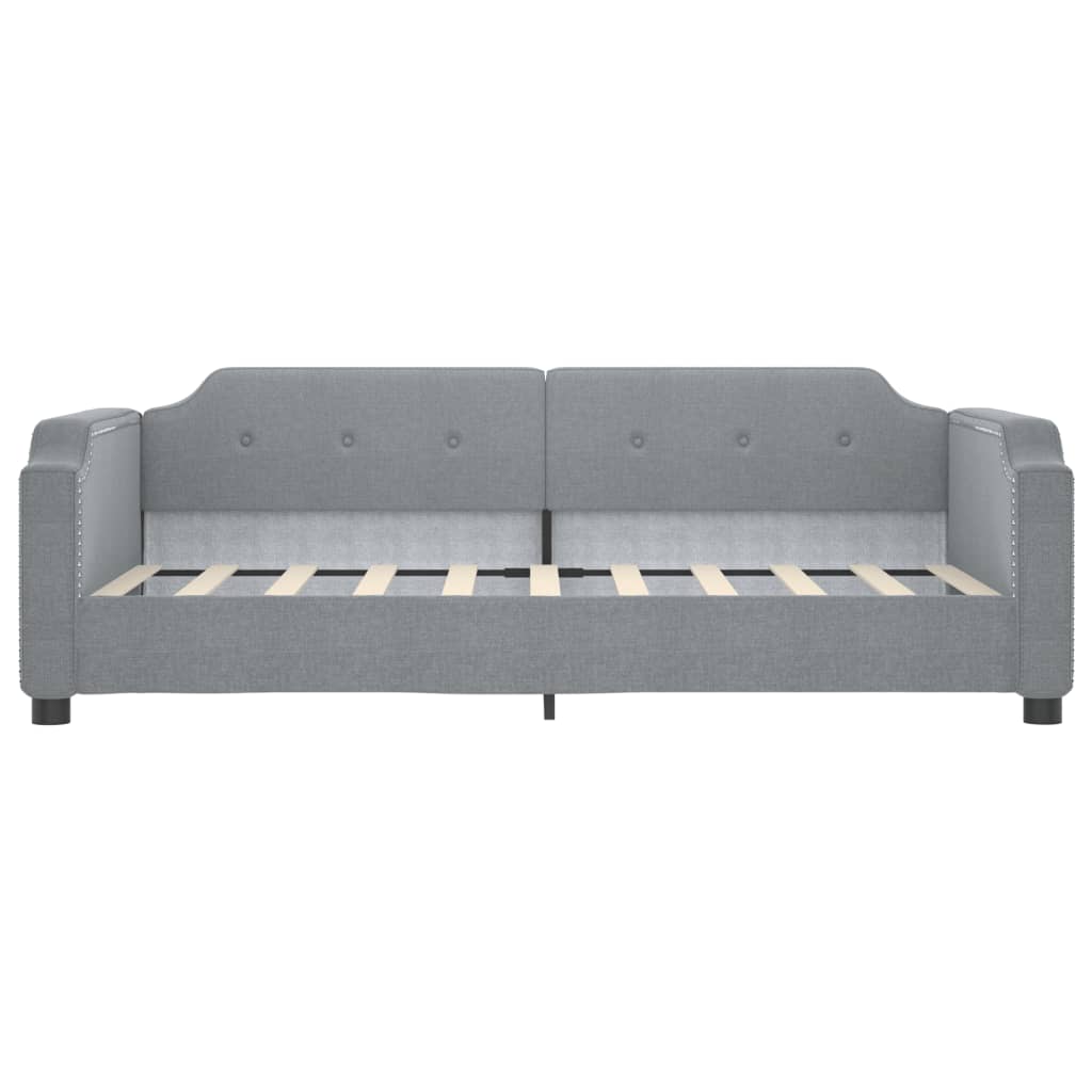 vidaXL Slaapbank met onderschuifbed 90x190 cm stof lichtgrijs grijs, foto 4
