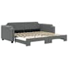 vidaXL diivanvoodi v&auml;ljat&otilde;mmatava osaga, tumehall, 90x190 cm, kangas