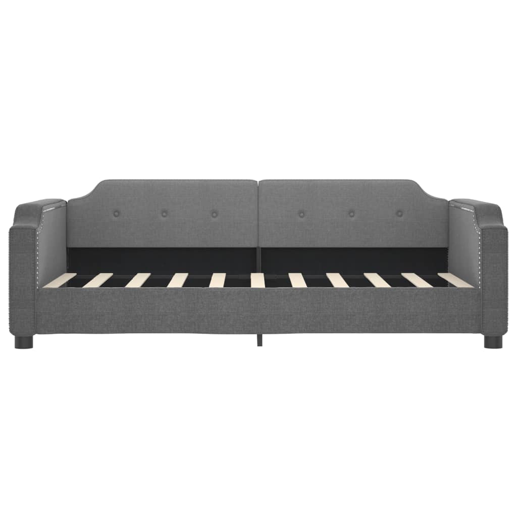 vidaXL Slaapbank met onderschuifbed 90x190 cm stof donkergrijs grijs, foto 4