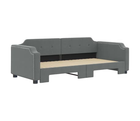 vidaXL Divano Letto con Letto Estraibile Grigio Scuro 90x190cm Tessuto