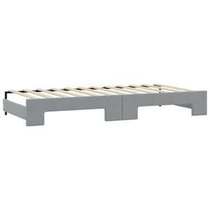 Válenda s přistýlkou a matracemi světle šedá 100x200 cm textil - obrázek 5