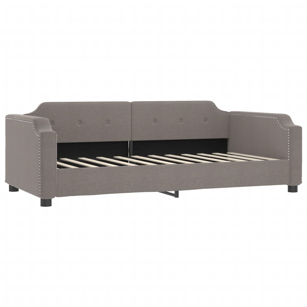 vidaXL Slaapbank met onderschuifbed en matrassen 100x200 cm stof taupe, foto 4