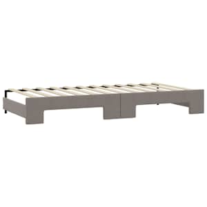 Válenda s přistýlkou a zásuvkami taupe 90 x 200 cm textil - obrázek 8