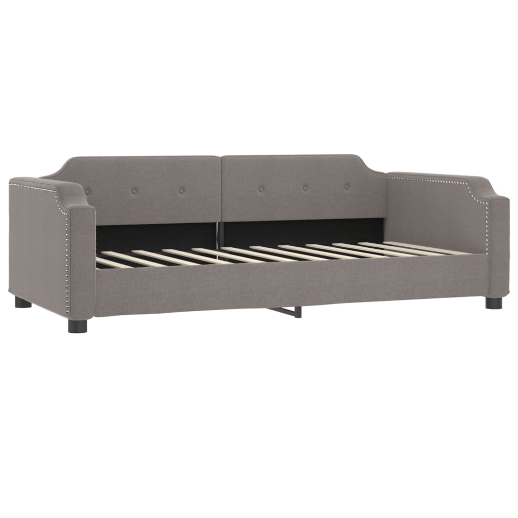 vidaXL Slaapbank met onderschuifbed en lades 80x200 cm stof taupe, foto 4