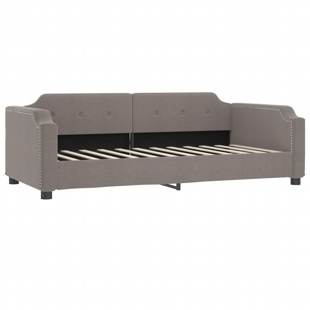 vidaXL Slaapbank met onderschuifbed en lades 100x200 cm stof taupe, foto 4