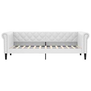 Válenda s přistýlkou bílá 90 x 200 cm umělá kůže - obrázek 7