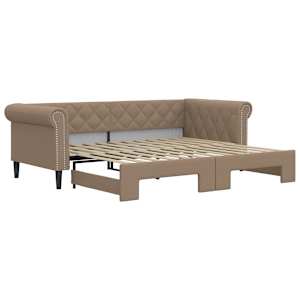 Válenda s přistýlkou cappuccino 90 x 200 cm umělá kůže - obrázek 2