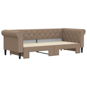 Válenda s přistýlkou cappuccino 90 x 200 cm umělá kůže - obrázek 3