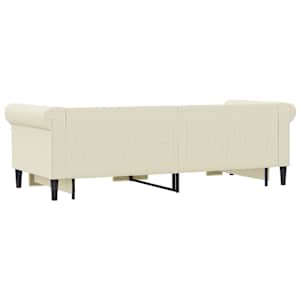Válenda s přistýlkou a zásuvkami krémová 90 x 200 cm umělá kůže - obrázek 5