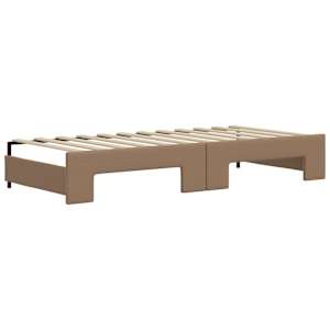 Válenda s přistýlkou a zásuvkami cappuccino 90x200cm umělá kůže - obrázek 8