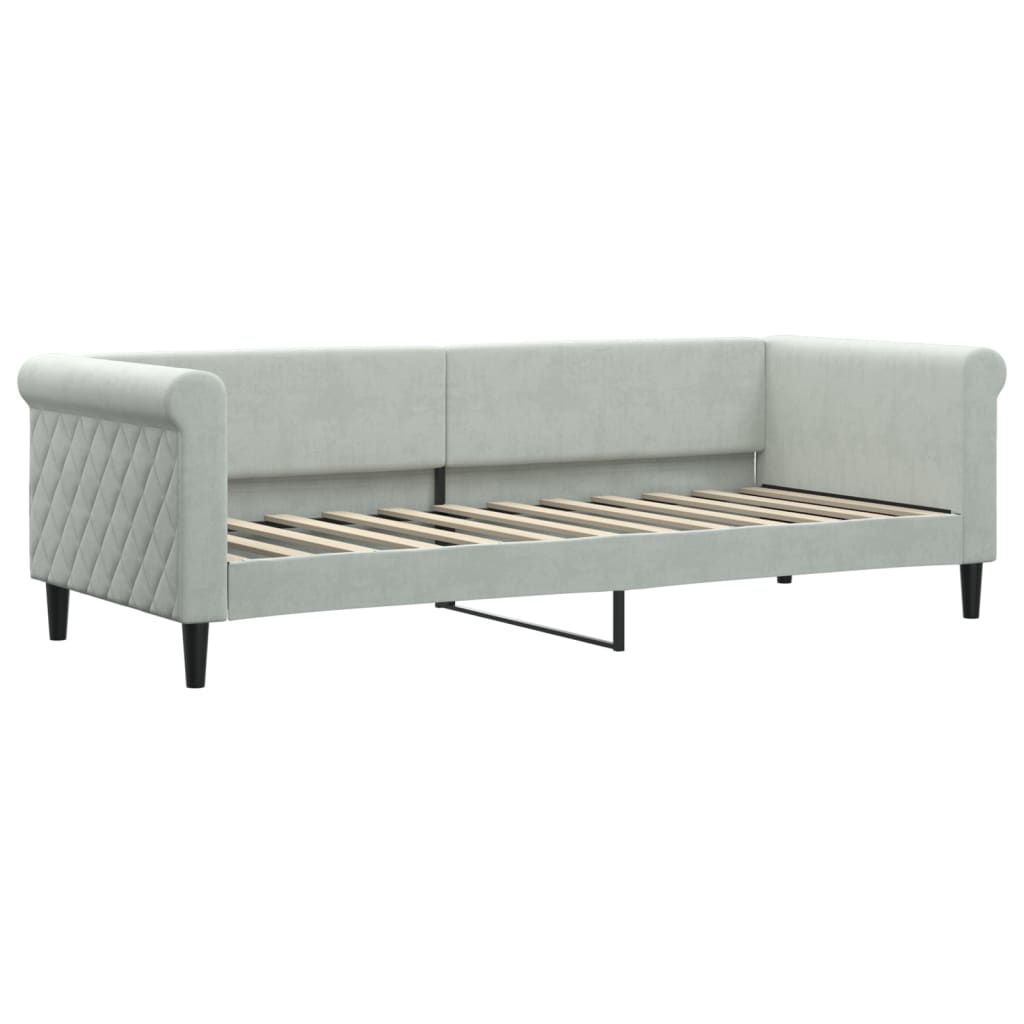 vidaXL Slaapbank met matras 80x200 cm fluweel lichtgrijs afbeelding