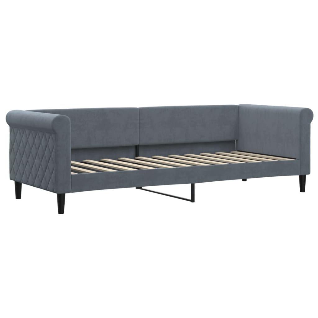 vidaXL Slaapbank met matras 80x200 cm fluweel donkergrijs afbeelding