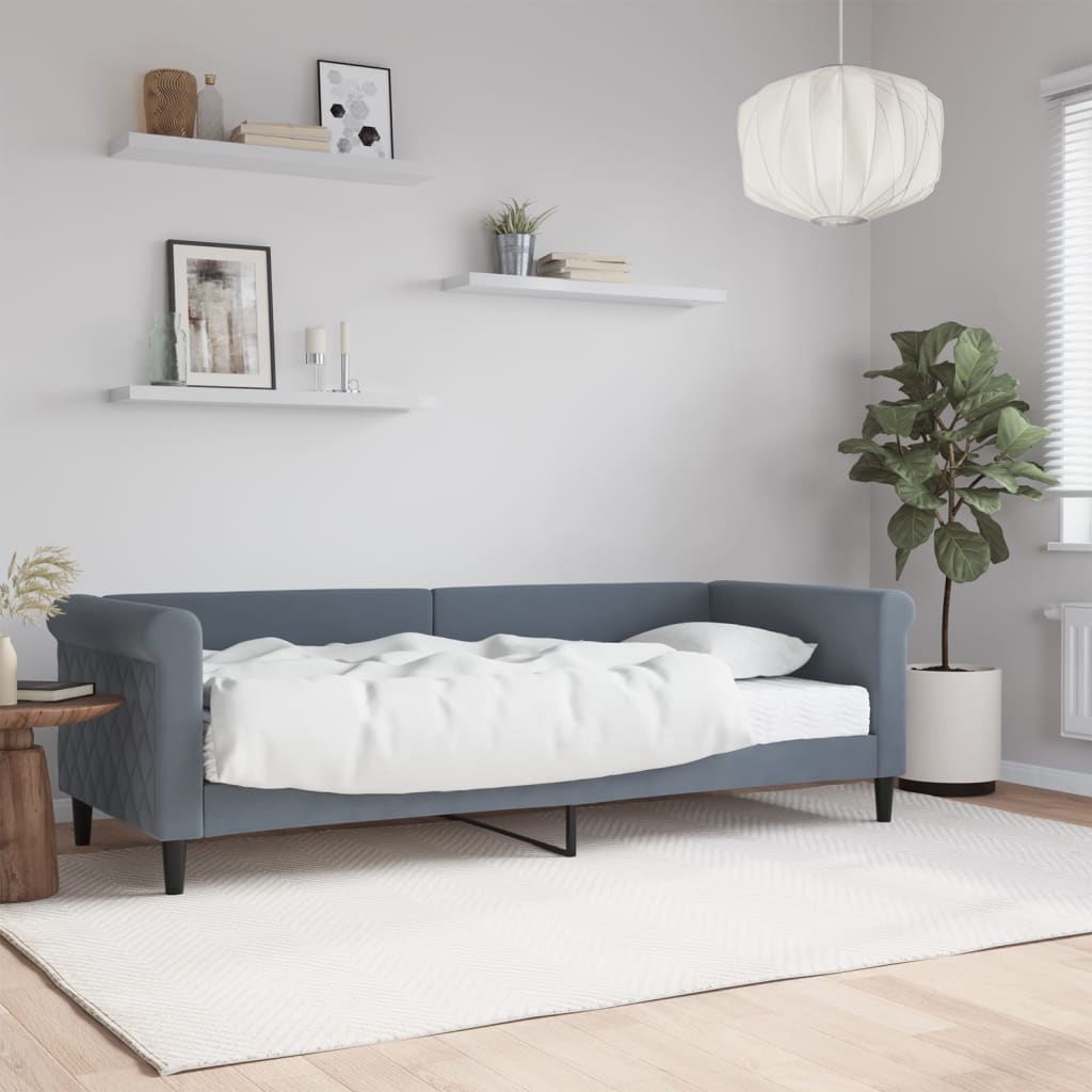 vidaXL daybed med madras 80x200 cm velour mørkegrå