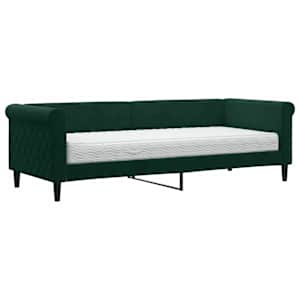 Válenda s matrací tmavě zelená 80 x 200 cm samet - obrázek 2