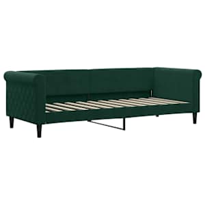 Válenda s matrací tmavě zelená 80 x 200 cm samet - obrázek 3