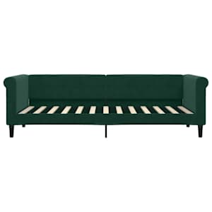 Válenda s matrací tmavě zelená 80 x 200 cm samet - obrázek 4